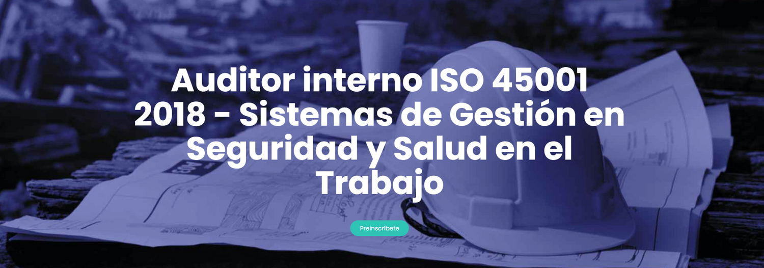 Auditor interno ISO 45001 2018 – Sistemas de Gestión en Seguridad y Salud en el Trabajo