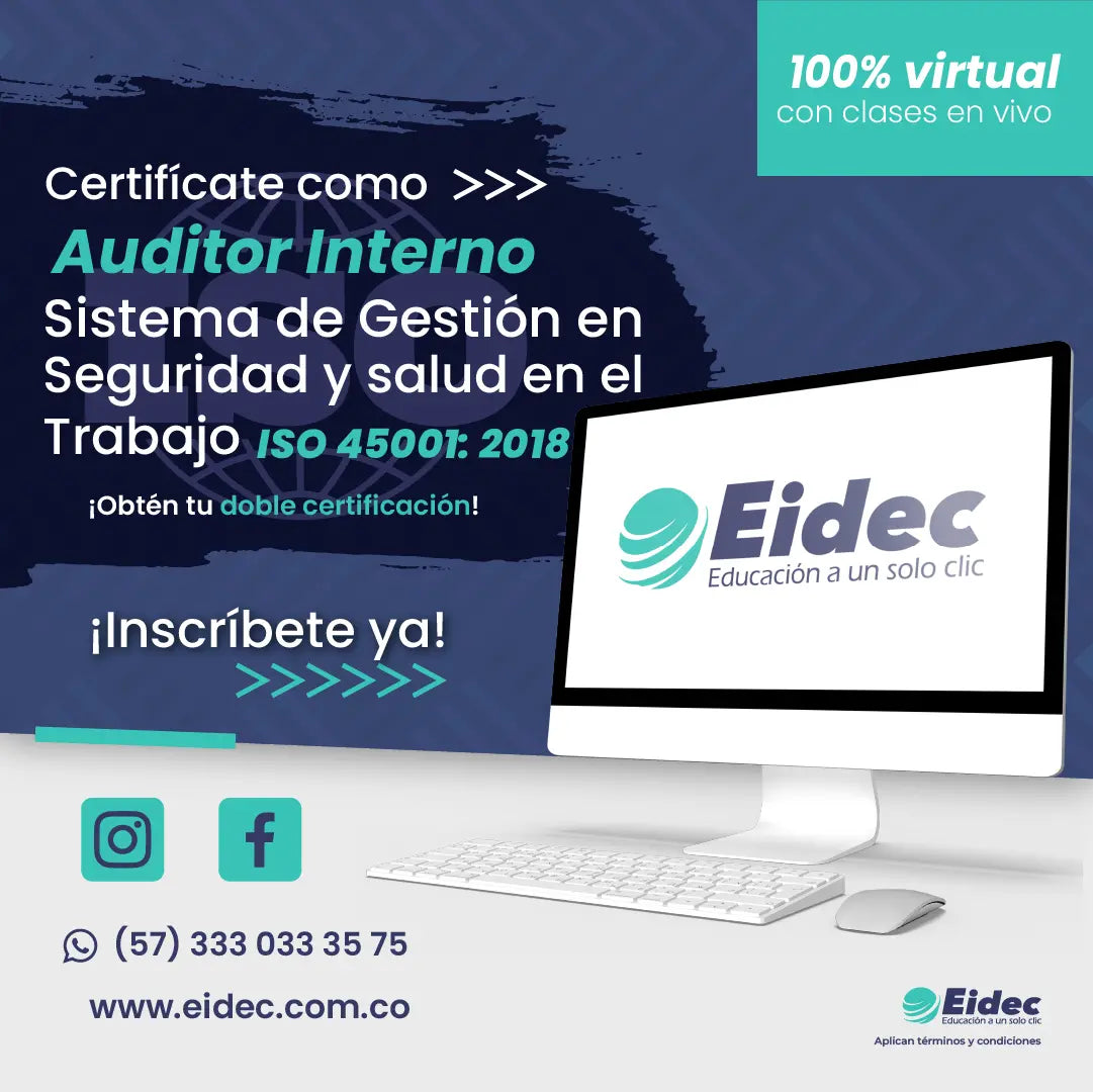 Auditor interno ISO 45001 2018 – Sistemas de Gestión en Seguridad y Salud en el Trabajo